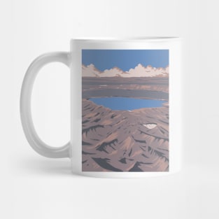 Askja Caldera in Central Highlands of Iceland WPA Art Deco Poster Mug